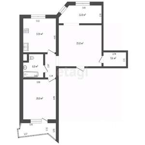 2-к квартира, вторичка, 90м2, 3/16 этаж