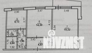 2-к квартира, вторичка, 53м2, 7/9 этаж