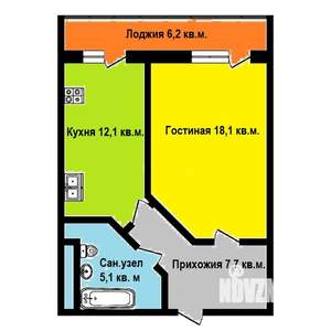 1-к квартира, вторичка, 43м2, 2/17 этаж