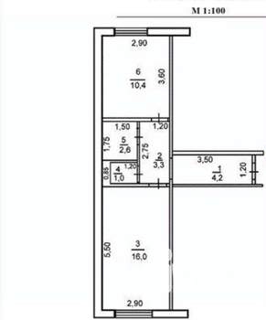 1-к квартира, вторичка, 38м2, 3/9 этаж