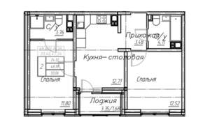 2-к квартира, вторичка, 50м2, 15/17 этаж