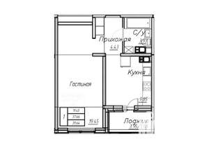 1-к квартира, вторичка, 39м2, 9/17 этаж