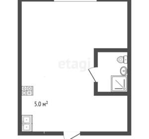 Студия квартира, вторичка, 15м2, 5/5 этаж