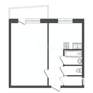 1-к квартира, вторичка, 35м2, 1/9 этаж