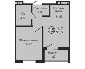 1-к квартира, вторичка, 38м2, 5/18 этаж