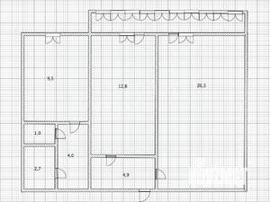 2-к квартира, вторичка, 55м2, 1/9 этаж