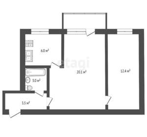 2-к квартира, вторичка, 43м2, 4/5 этаж
