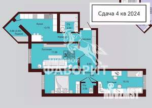 3-к квартира, вторичка, 82м2, 12/17 этаж