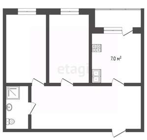 2-к квартира, вторичка, 53м2, 3/5 этаж