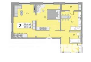 2-к квартира, вторичка, 70м2, 10/12 этаж