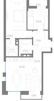 2-к квартира, вторичка, 83м2, 3/11 этаж