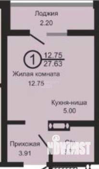 Студия квартира, вторичка, 31м2, 7/17 этаж