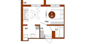 Студия квартира, вторичка, 33м2, 5/17 этаж
