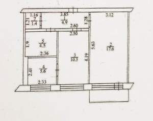 2-к квартира, вторичка, 45м2, 3/5 этаж