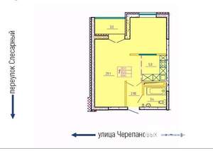 Студия квартира, вторичка, 43м2, 1/11 этаж