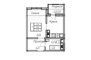 1-к квартира, вторичка, 30м2, 8/15 этаж