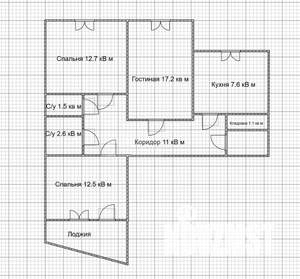 3-к квартира, вторичка, 65м2, 9/10 этаж