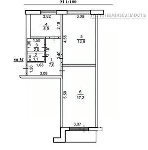 2-к квартира, вторичка, 47м2, 1/5 этаж