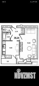 1-к квартира, вторичка, 38м2, 2/6 этаж