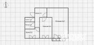 2-к квартира, вторичка, 41м2, 3/5 этаж