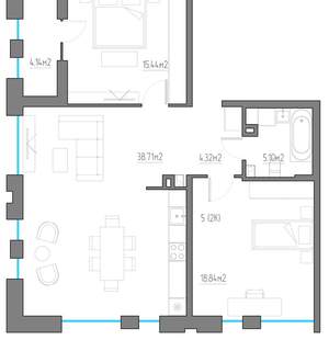 2-к квартира, вторичка, 87м2, 2/11 этаж