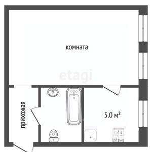 1-к квартира, вторичка, 30м2, 2/2 этаж