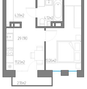 1-к квартира, вторичка, 35м2, 6/11 этаж