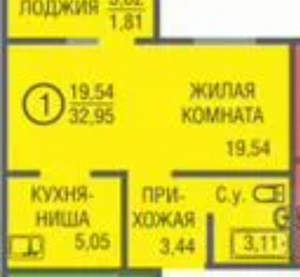 1-к квартира, вторичка, 32м2, 8/17 этаж