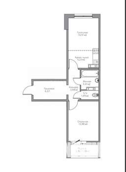 2-к квартира, вторичка, 46м2, 9/17 этаж
