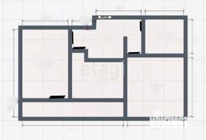 2-к квартира, вторичка, 50м2, 9/9 этаж