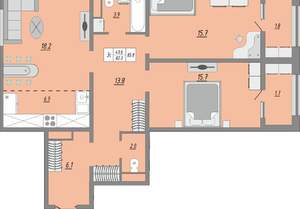3-к квартира, вторичка, 86м2, 8/24 этаж