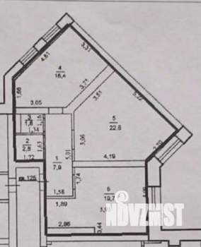 2-к квартира, вторичка, 71м2, 2/12 этаж