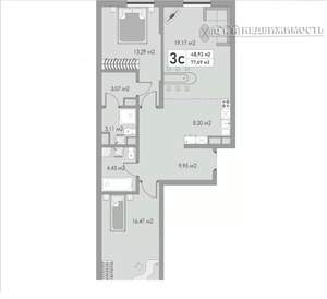 3-к квартира, вторичка, 78м2, 3/11 этаж