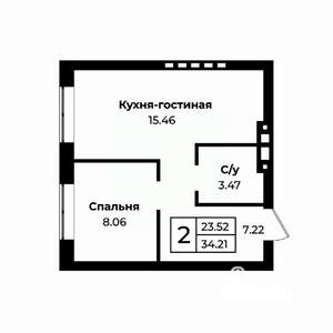 2-к квартира, вторичка, 34м2, 11/11 этаж