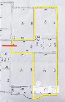 1-к квартира, вторичка, 47м2, 9/17 этаж