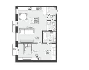 2-к квартира, вторичка, 90м2, 2/5 этаж