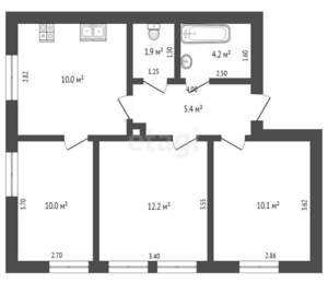 3-к квартира, вторичка, 64м2, 3/9 этаж