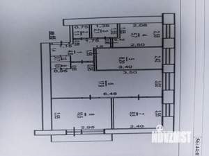 4-к квартира, вторичка, 60м2, 4/5 этаж
