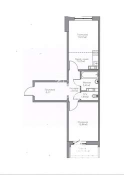 1-к квартира, вторичка, 46м2, 14/17 этаж