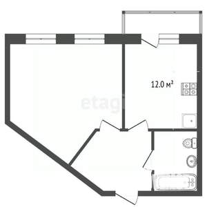 1-к квартира, вторичка, 50м2, 3/16 этаж