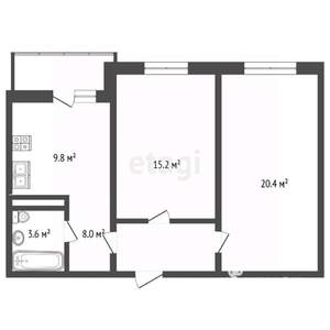 2-к квартира, вторичка, 60м2, 3/17 этаж