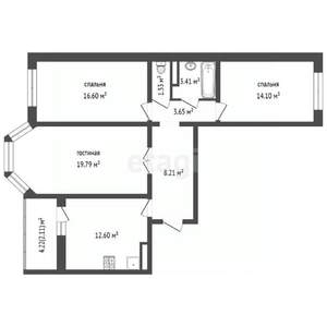 3-к квартира, вторичка, 80м2, 17/17 этаж