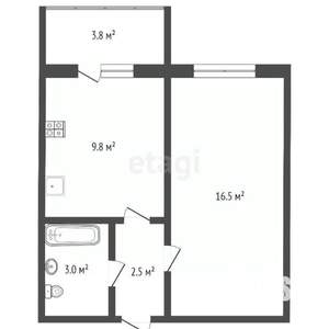 1-к квартира, вторичка, 37м2, 9/14 этаж