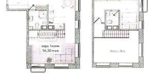 1-к квартира, вторичка, 56м2, 4/4 этаж
