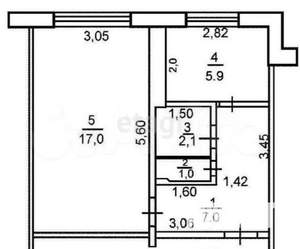 1-к квартира, вторичка, 33м2, 2/5 этаж