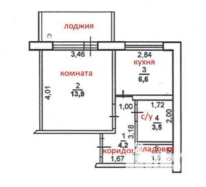 1-к квартира, вторичка, 30м2, 4/9 этаж