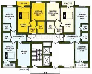 2-к квартира, вторичка, 59м2, 1/12 этаж