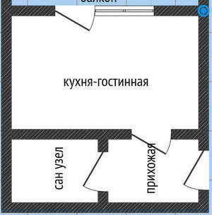 1-к квартира, вторичка, 30м2, 5/9 этаж