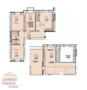 4-к квартира, вторичка, 123м2, 4/4 этаж
