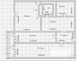 2-к квартира, вторичка, 54м2, 6/9 этаж
